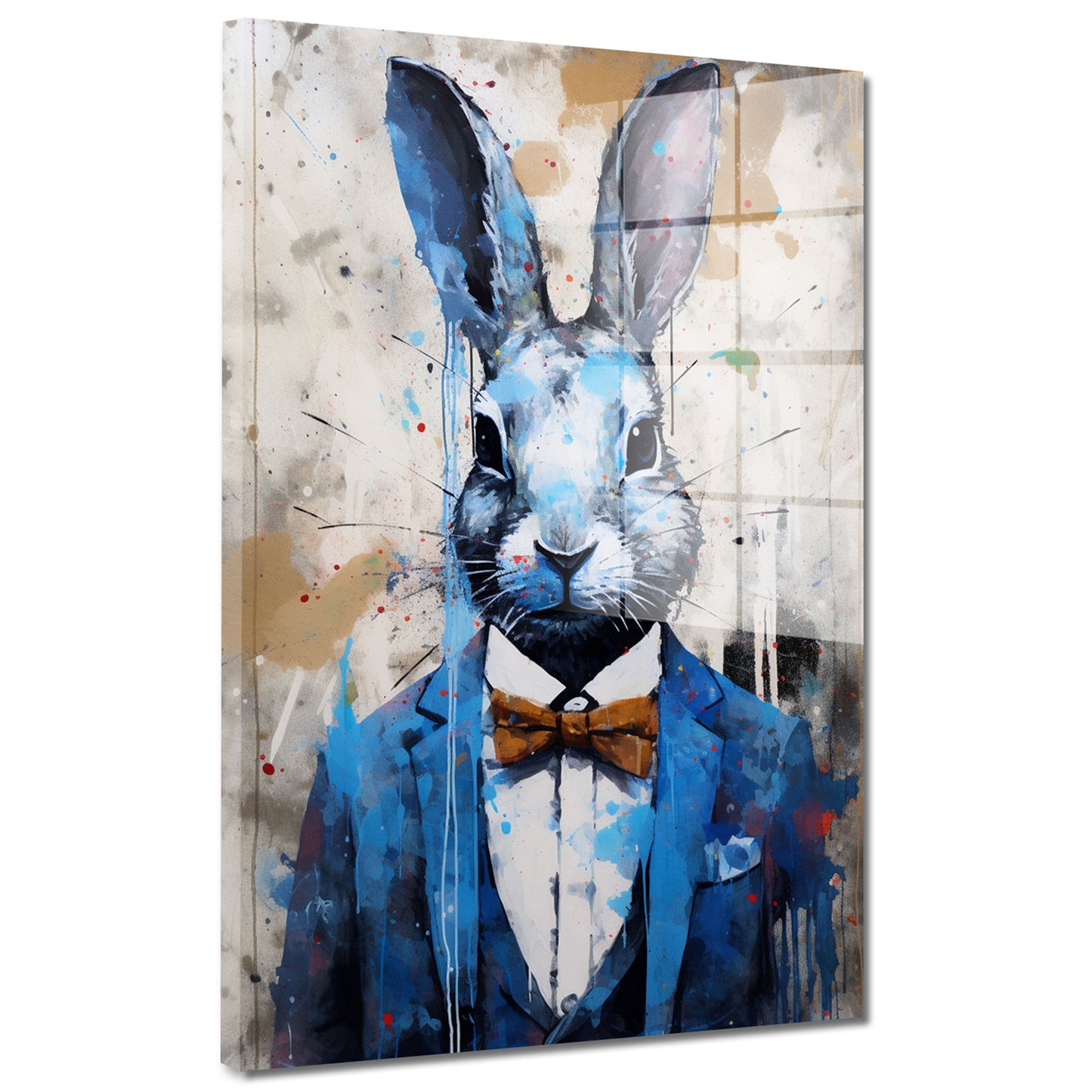 Abstrakt Pop Art Hase Acrylglasbild Wandbild Bild Wanddeko Wohnzimmer XL