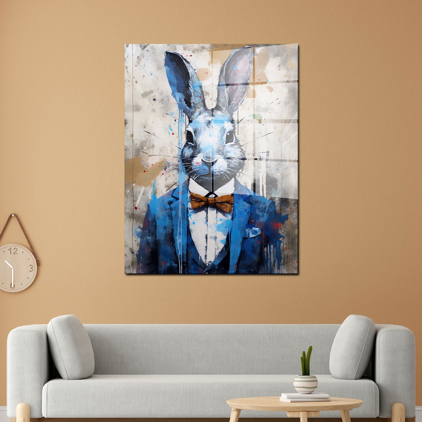 Abstrakt Pop Art Hase Acrylglasbild Wandbild Bild Wanddeko Wohnzimmer XL