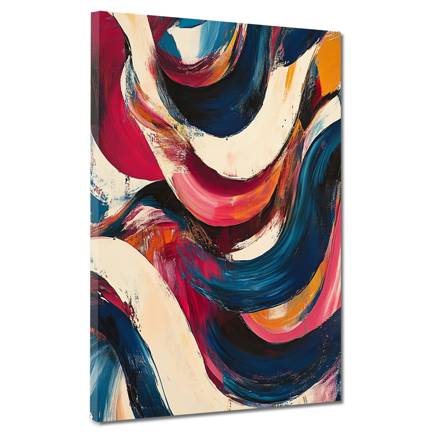 Abstrakt schwungvolle Linien Leinwandbild Wandbild Kunstdruck XL Wanddeko