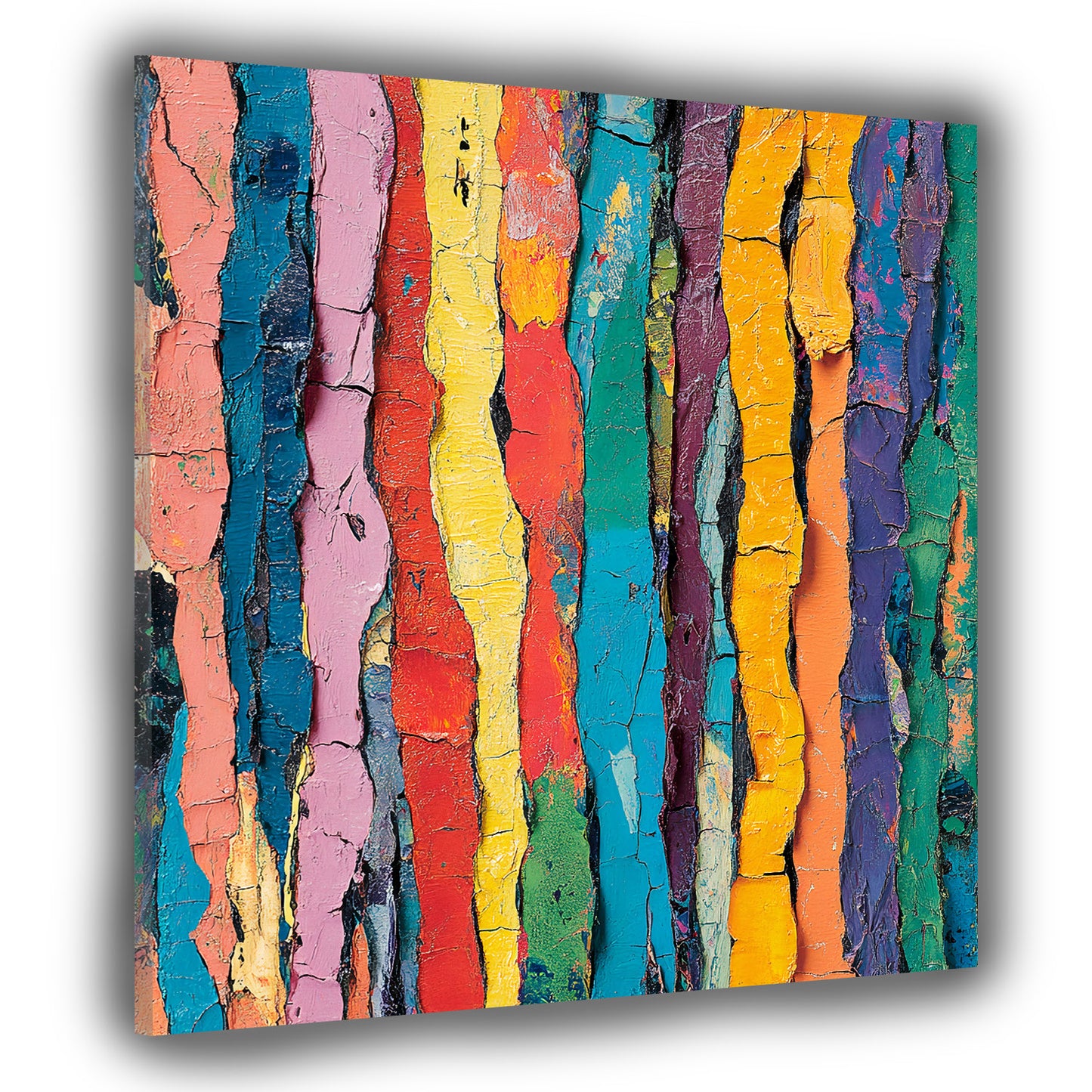 Abstrakt Streifen Strukturen bunt Leinwandbild Wandbild Kunstdruck XL Wanddeko