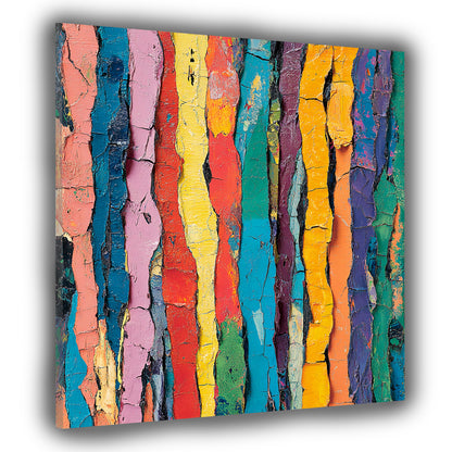 Abstrakt Streifen Strukturen bunt Leinwandbild Wandbild Kunstdruck XL Wanddeko