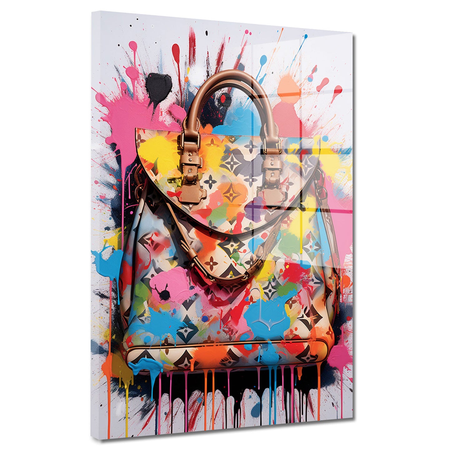 Abstrakt Tasche Luxus Acrylglasbild Wandbild Bild Wanddeko Wohnzimmer XL