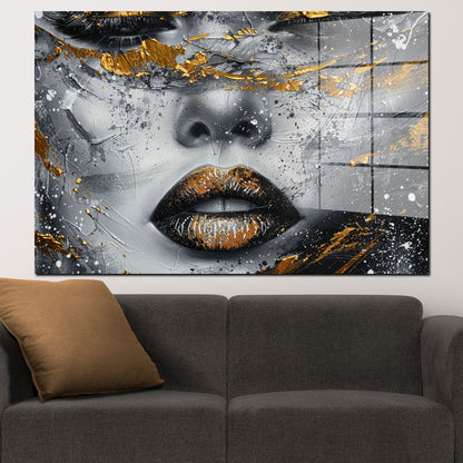 Abstrakt weibliches Gesicht Acrylglasbild Wandbild Bild Wanddeko Wohnzimmer XL