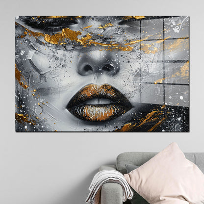 Abstrakt weibliches Gesicht Acrylglasbild Wandbild Bild Wanddeko Wohnzimmer XL