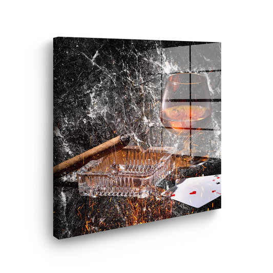 Abstrakt Whiskey Acrylglasbild Wandbild Bild Wanddeko Wohnzimmer XL