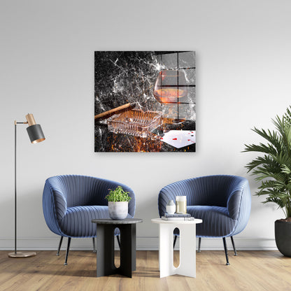 Abstrakt Whiskey Acrylglasbild Wandbild Bild Wanddeko Wohnzimmer XL