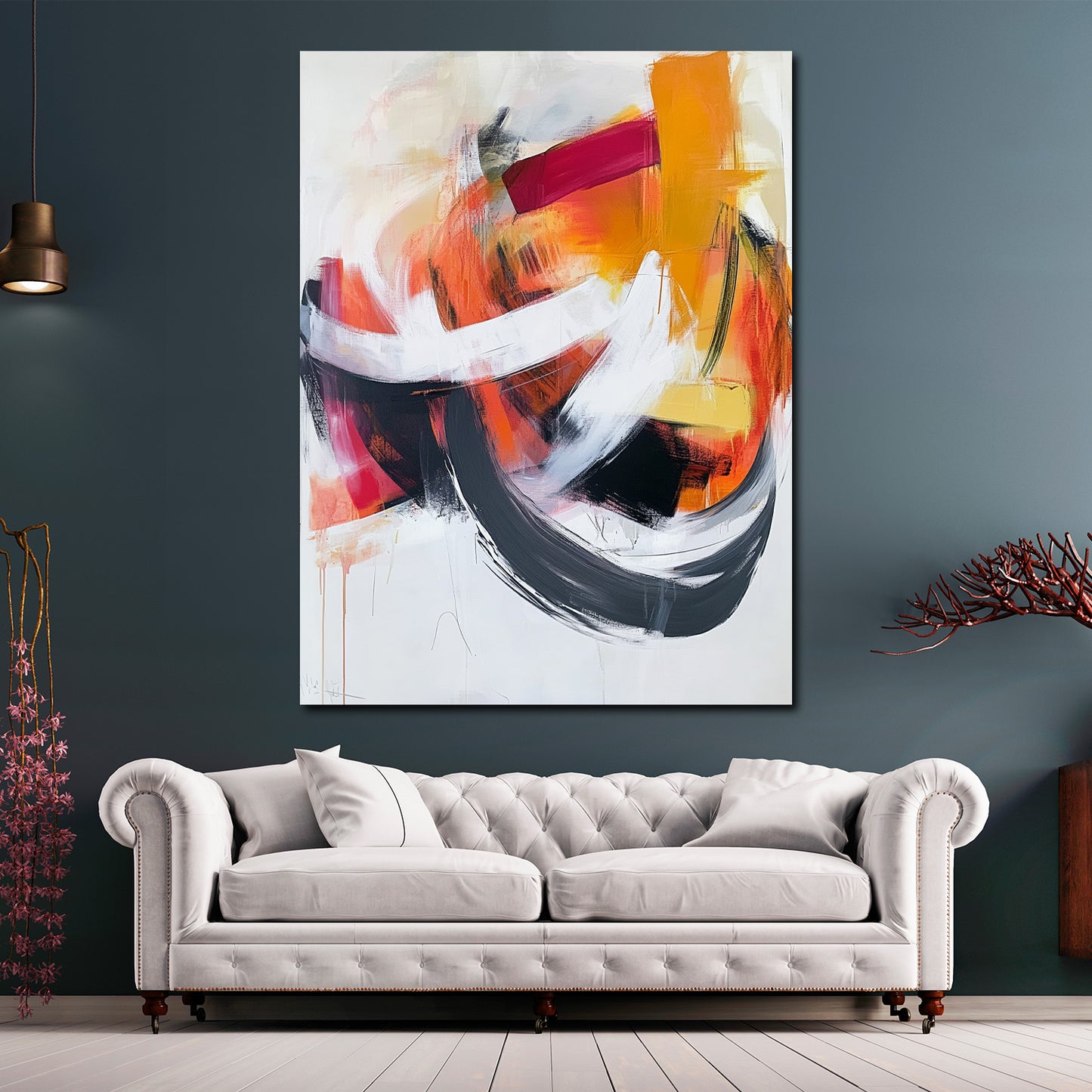 Abstrakt Farbkomposition Leinwandbild Wandbild Kunstdruck XL Wanddeko