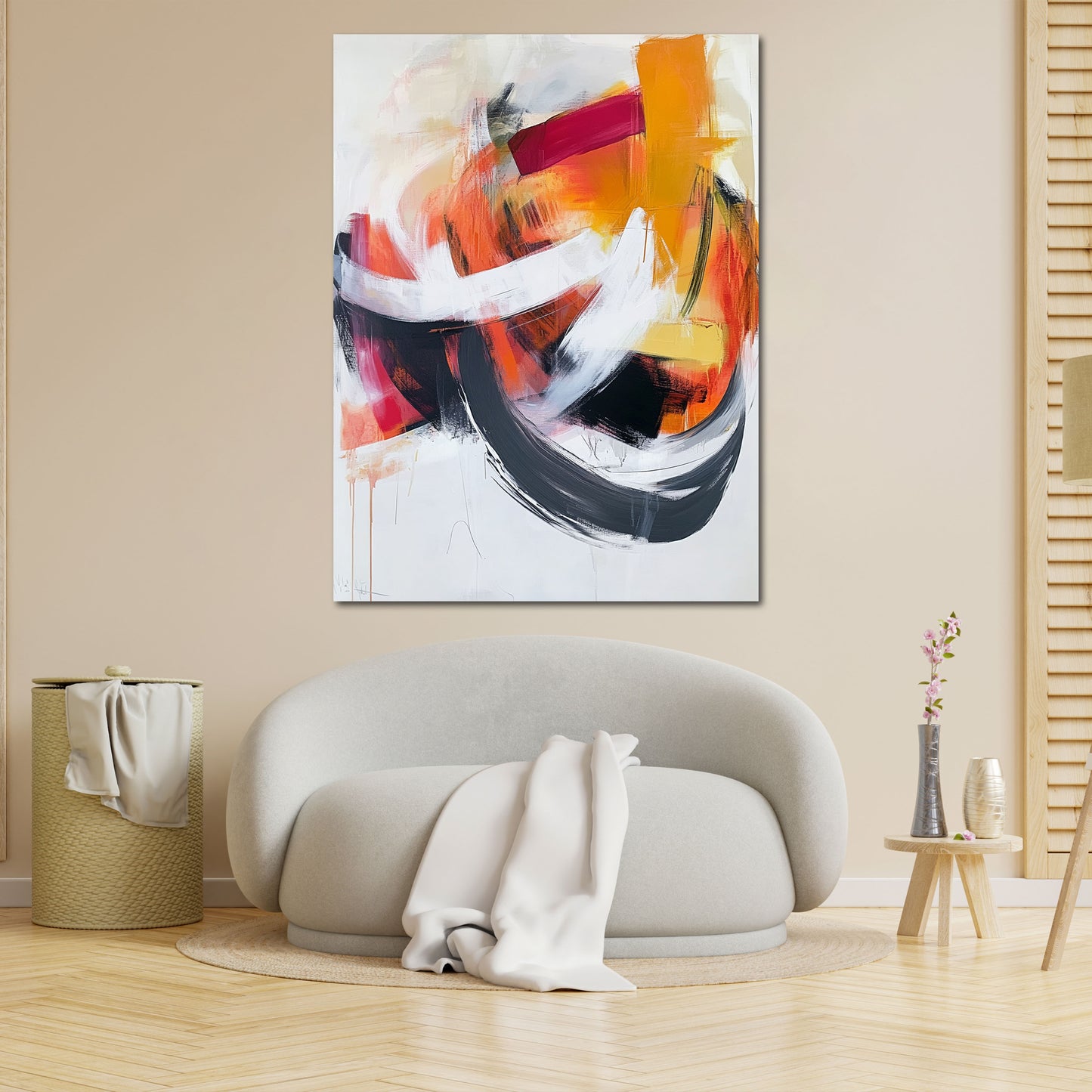 Abstrakt Farbkomposition Leinwandbild Wandbild Kunstdruck XL Wanddeko