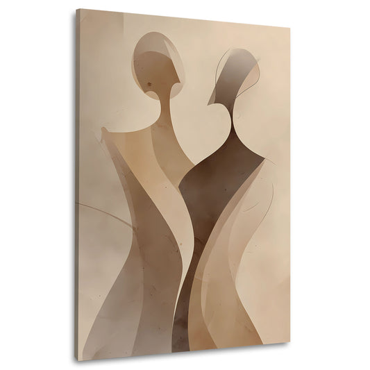 Abstrakt Silhouetten Braun Töne Wandbild Leinwandbild Kunstdruck XL Wanddeko