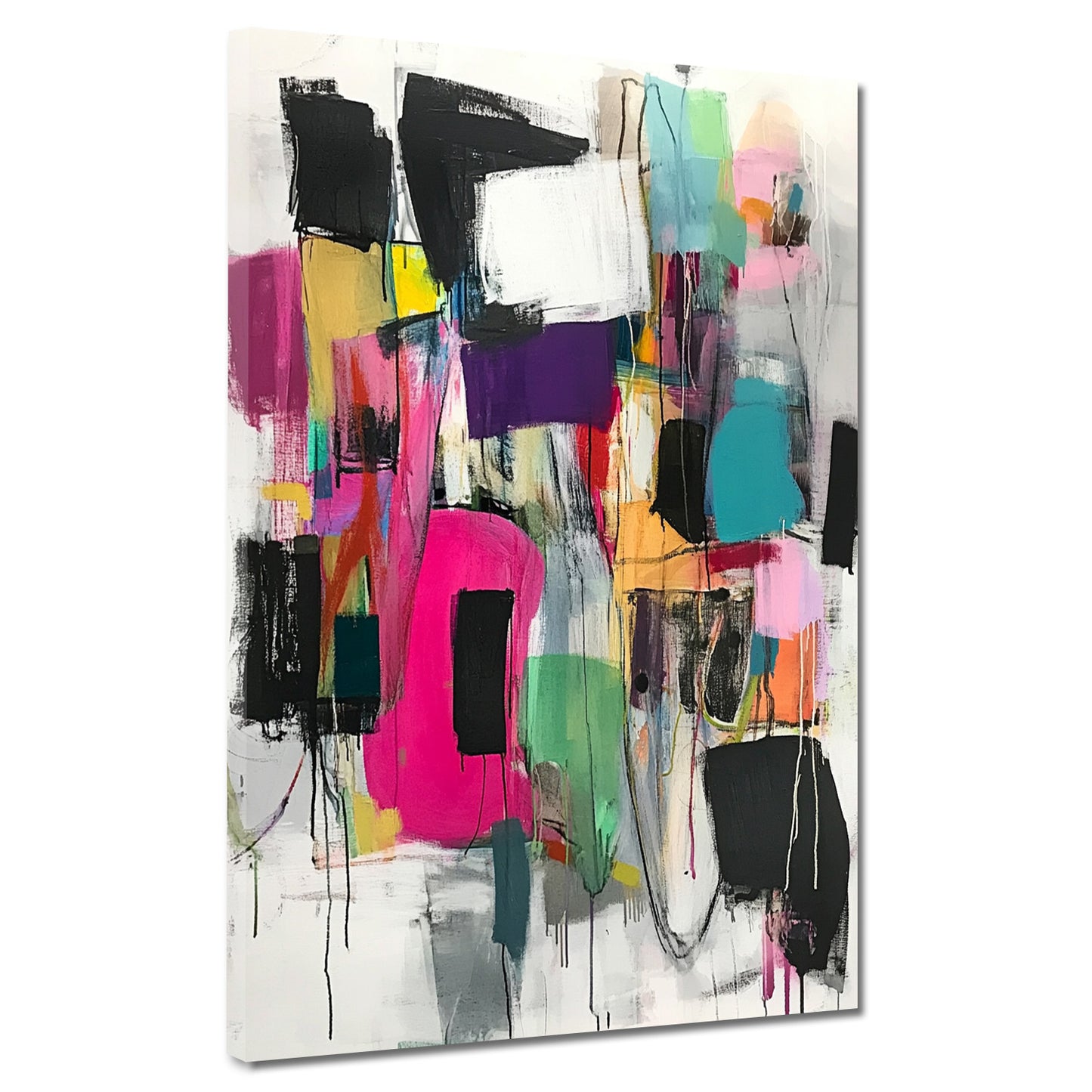 Abstrakt Komposition Formen Leinwandbild Wandbild Kunstdruck XL Wanddeko