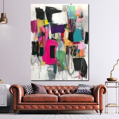 Abstrakt Komposition Formen Leinwandbild Wandbild Kunstdruck XL Wanddeko