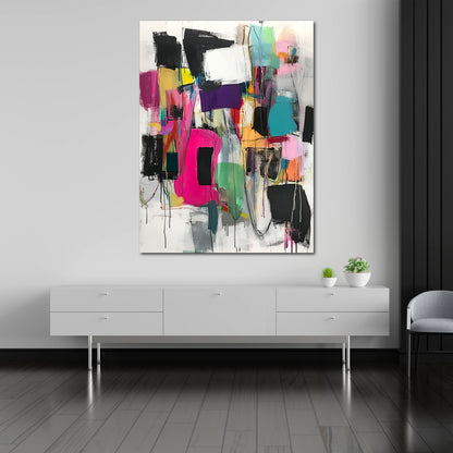 Abstrakt Komposition Formen Leinwandbild Wandbild Kunstdruck XL Wanddeko