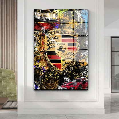 Abstrakte Kunst Auto Sport Acrylglasbild Wandbild Bild Wanddeko Wohnzimmer XL