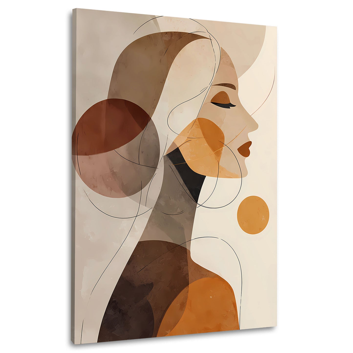 Abstrakt Frau Seitenansicht Wandbild Leinwandbild Kunstdruck XL Wanddeko