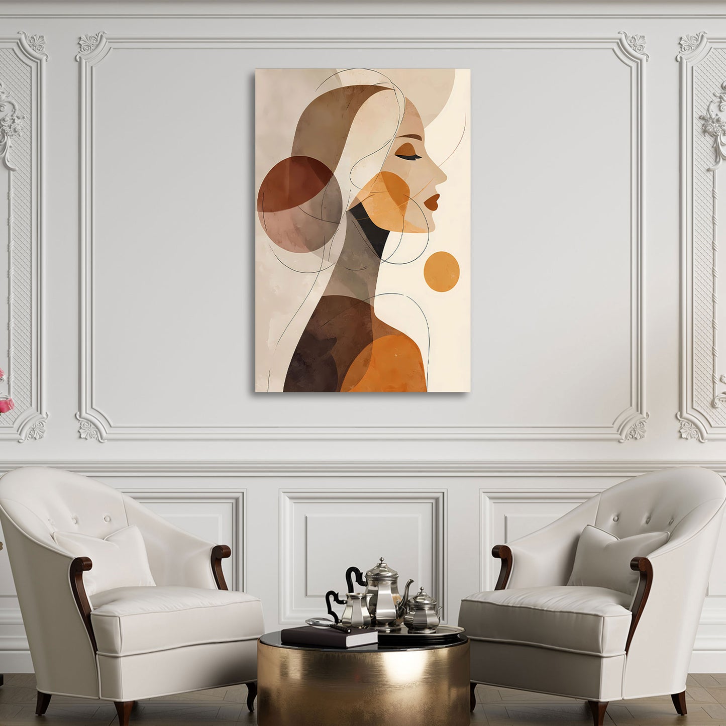 Abstrakt Frau Seitenansicht Wandbild Leinwandbild Kunstdruck XL Wanddeko