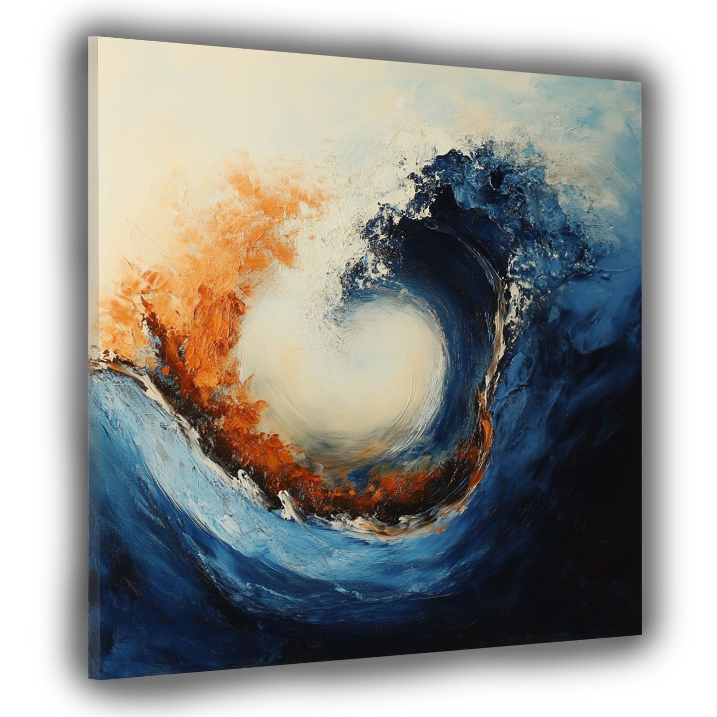 Abstrakt Welle Ozean Farben Blau Leinwandbild Wandbild Kunstdruck XL Wanddeko