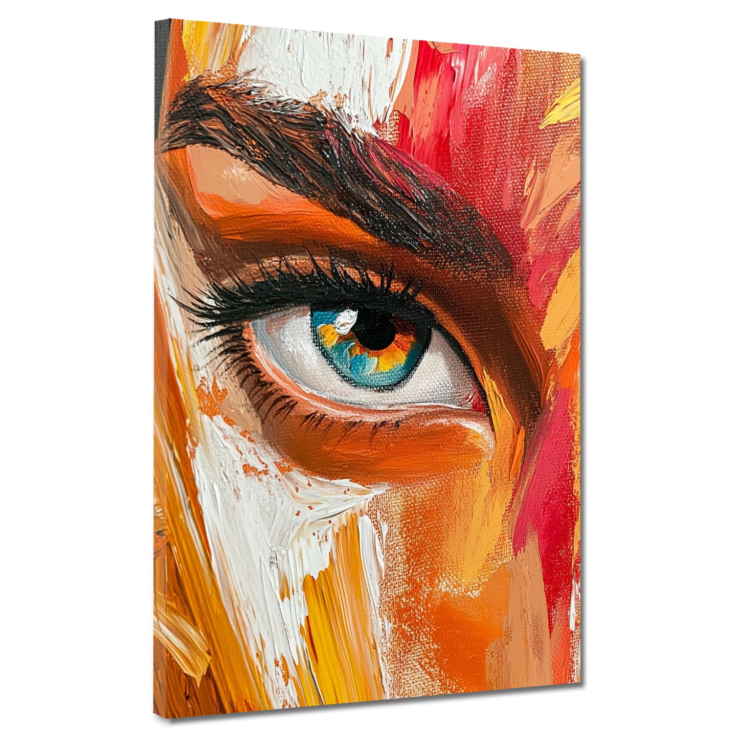 Abstrakt Porträt Auge Leinwandbild Wandbild Kunstdruck XL Wanddeko