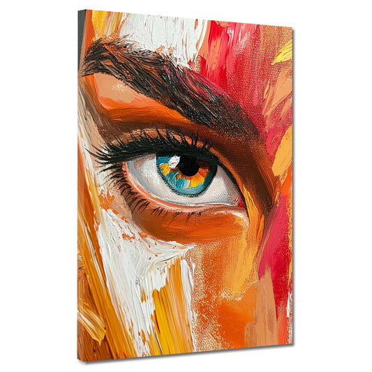 Abstrakt Porträt Auge Leinwandbild Wandbild Kunstdruck XL Wanddeko