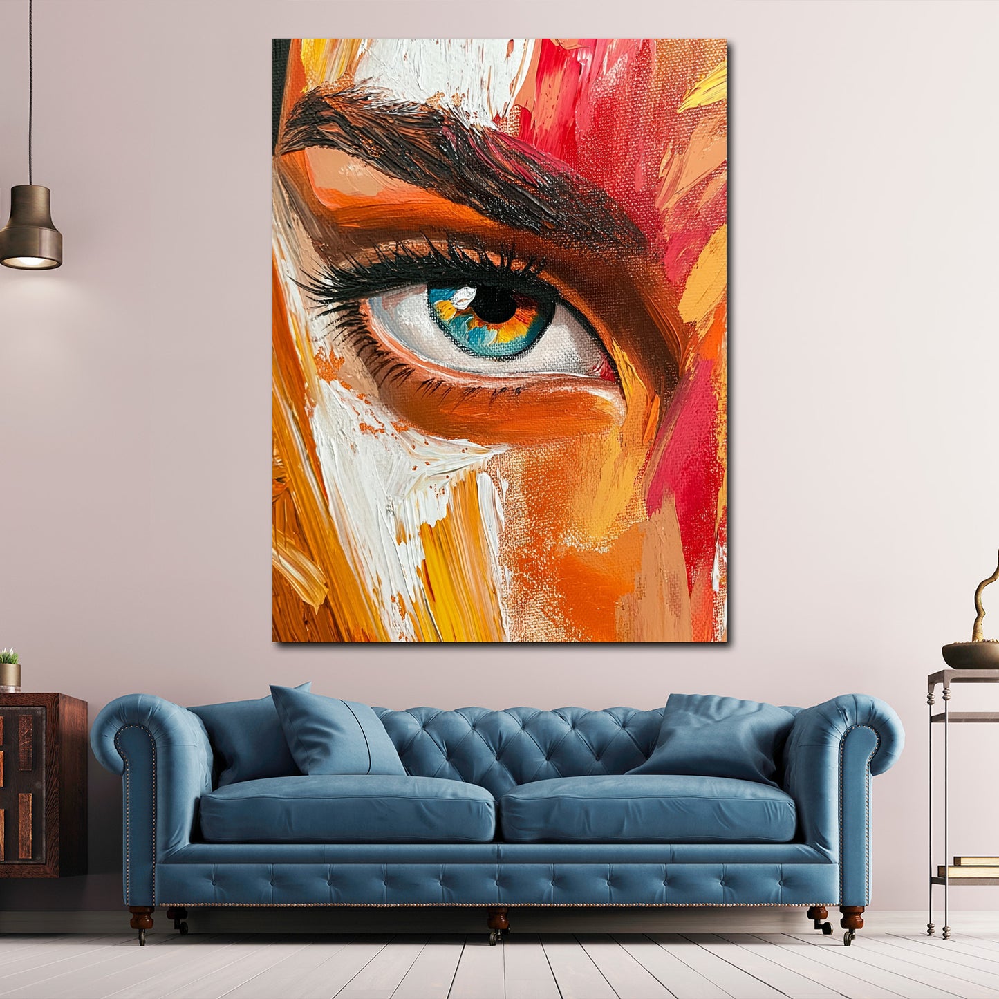Abstrakt Porträt Auge Leinwandbild Wandbild Kunstdruck XL Wanddeko