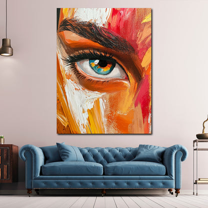 Abstrakt Porträt Auge Leinwandbild Wandbild Kunstdruck XL Wanddeko