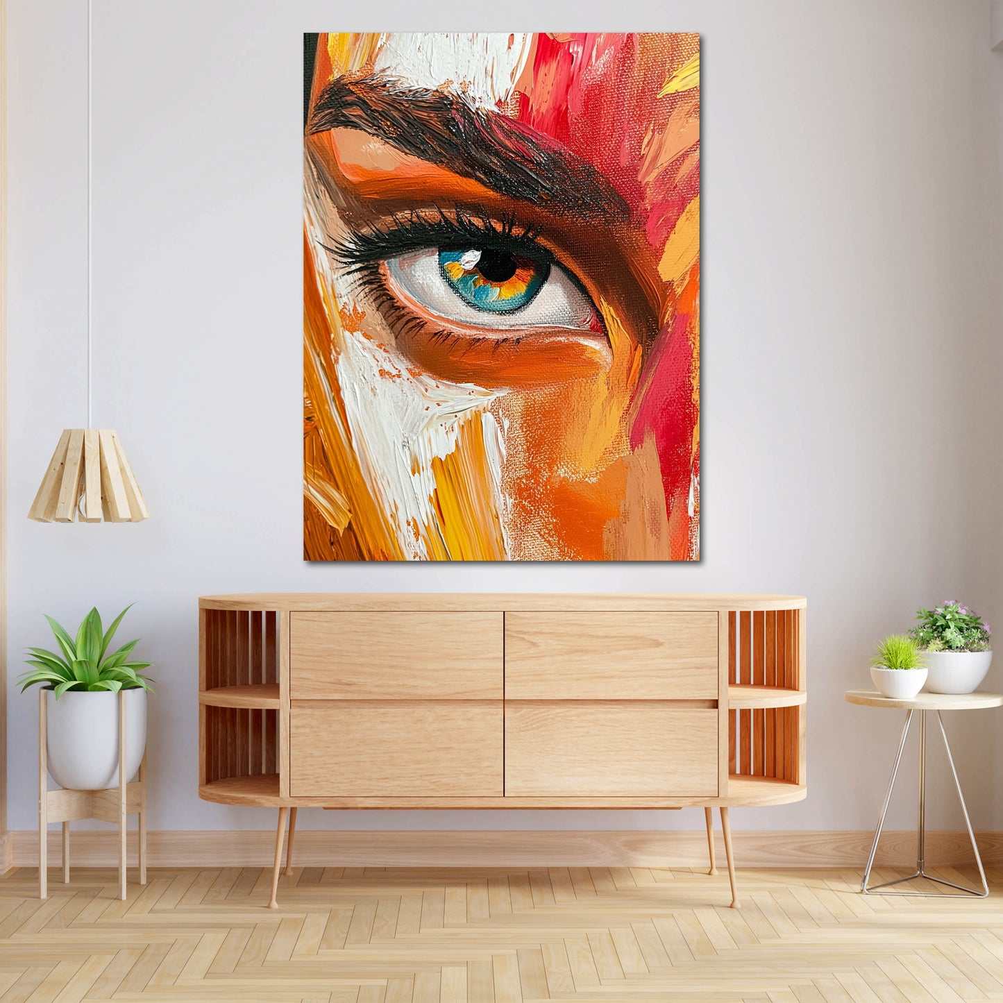 Abstrakt Porträt Auge Leinwandbild Wandbild Kunstdruck XL Wanddeko