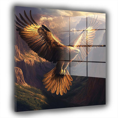 Adler in den Bergen Acrylglasbild Wandbild Bild Wanddeko Wohnzimmer XL