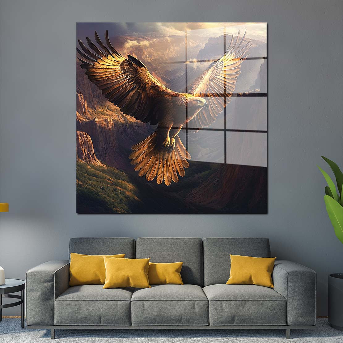 Adler in den Bergen Acrylglasbild Wandbild Bild Wanddeko Wohnzimmer XL
