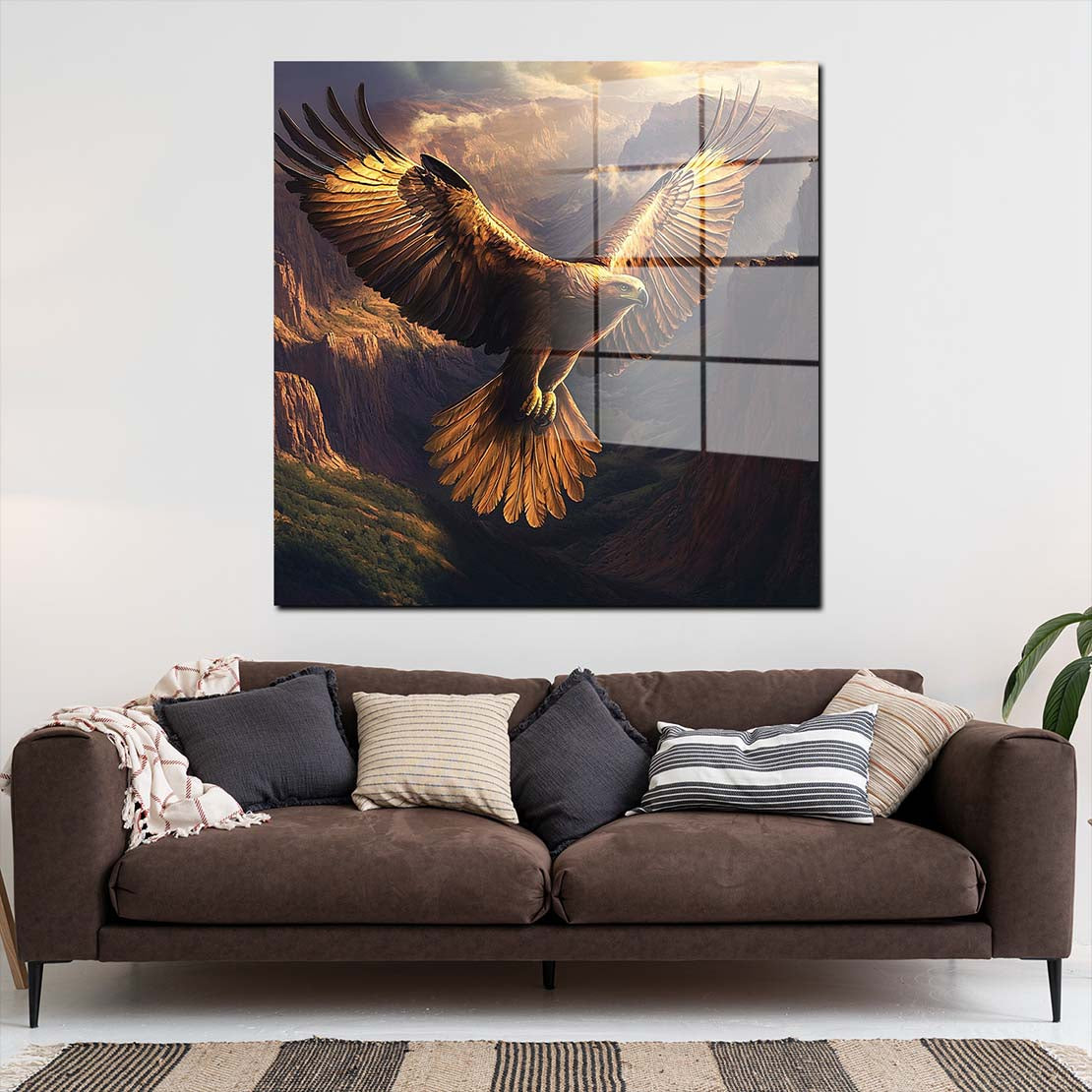 Adler in den Bergen Acrylglasbild Wandbild Bild Wanddeko Wohnzimmer XL