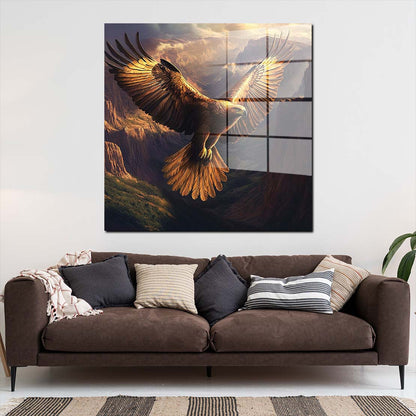 Adler in den Bergen Acrylglasbild Wandbild Bild Wanddeko Wohnzimmer XL