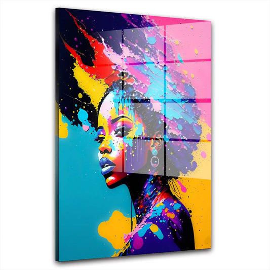 African Beauty Splash Acrylglasbild Wandbild Bild Wanddeko Wohnzimmer XL