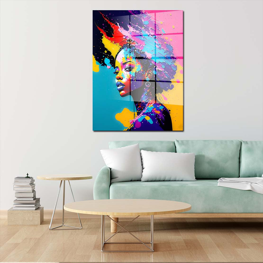 African Beauty Splash Acrylglasbild Wandbild Bild Wanddeko Wohnzimmer XL