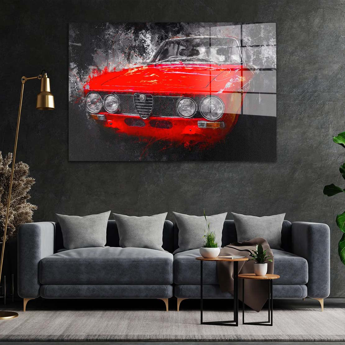 Alfa Romeo GTV Abstract Acrylglasbild Wandbild Bild Wanddeko Wohnzimmer XL