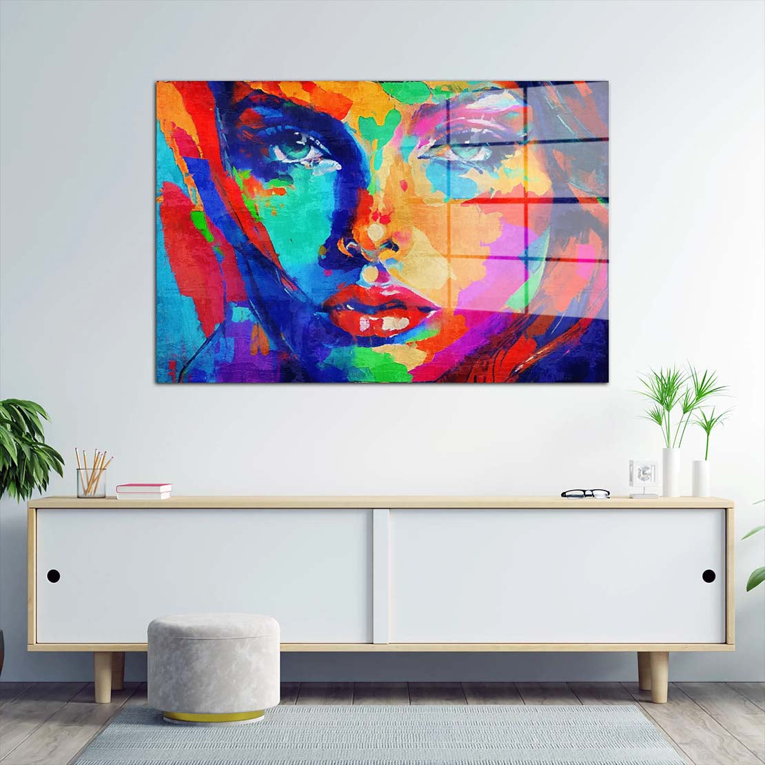 Beautiful Face abstrakt Acrylglasbild Wandbild Bild Wanddeko Wohnzimmer XL