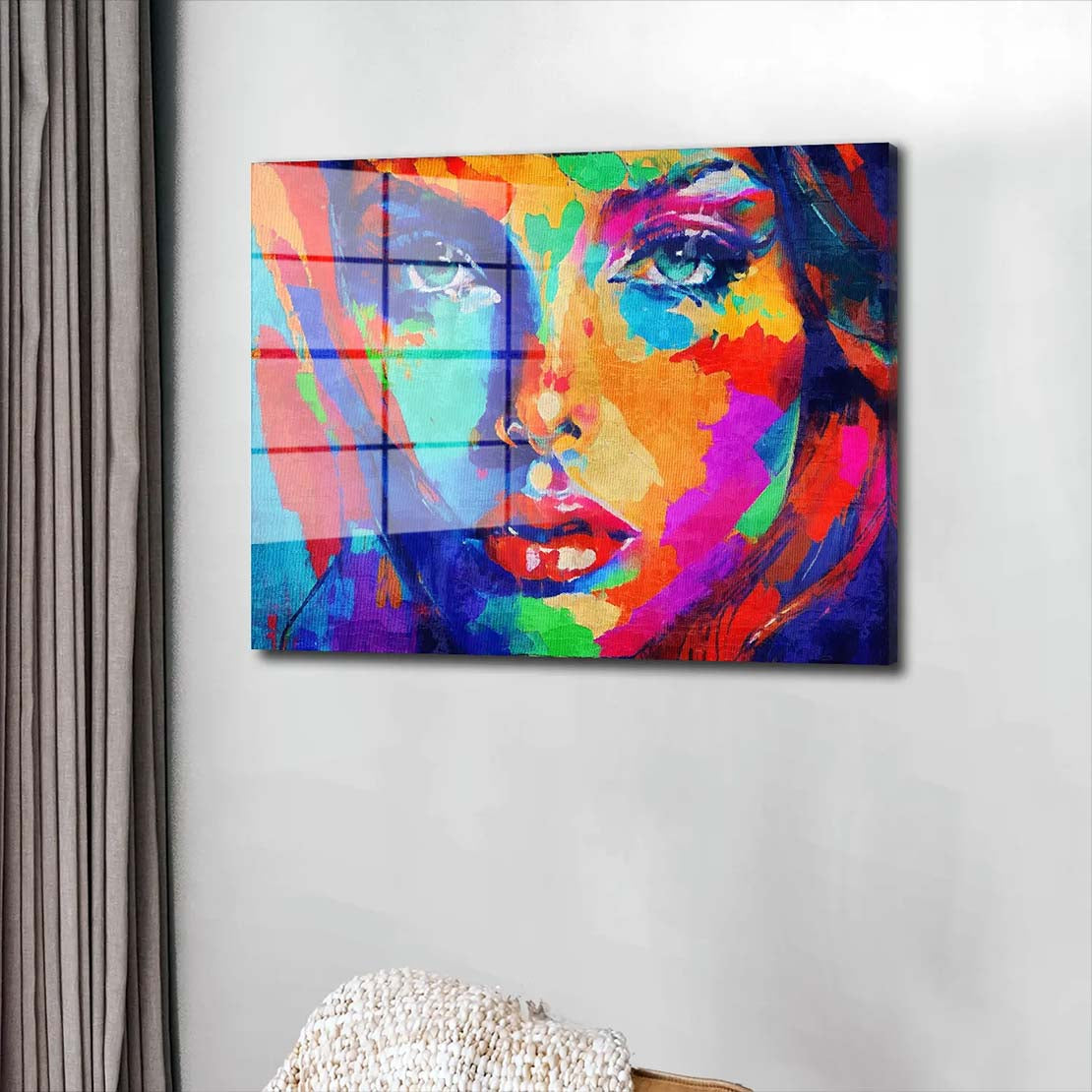 Beautiful Face abstrakt Acrylglasbild Wandbild Bild Wanddeko Wohnzimmer XL