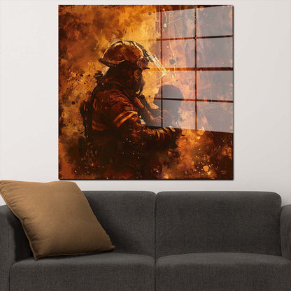 Beautiful Job Feuerwehrmann Acrylglasbild Wandbild Wanddeko Wohnzimmer XL