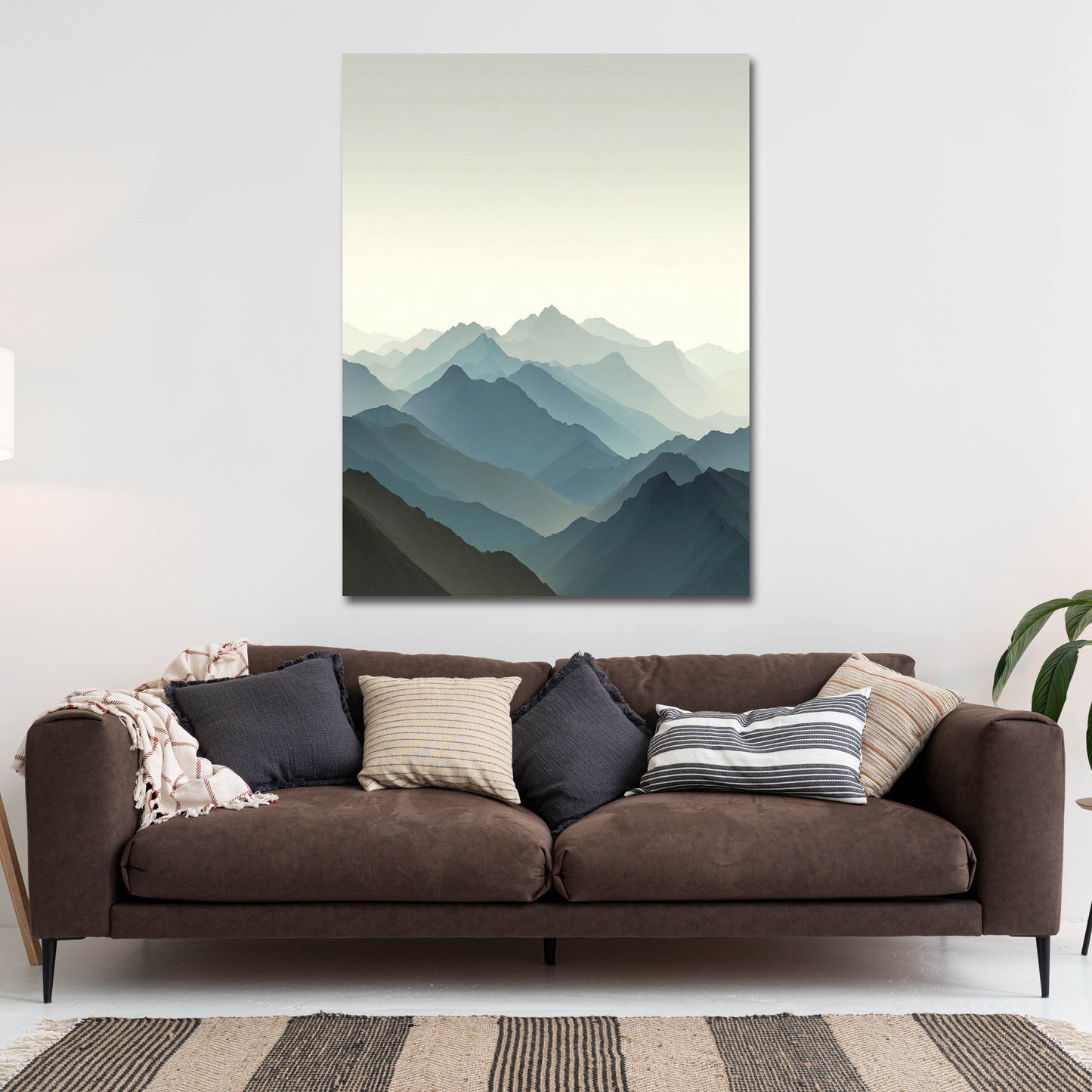 Minimalismus Berglandschaft Leinwandbild Wandbild Kunstdruck XL Wanddeko