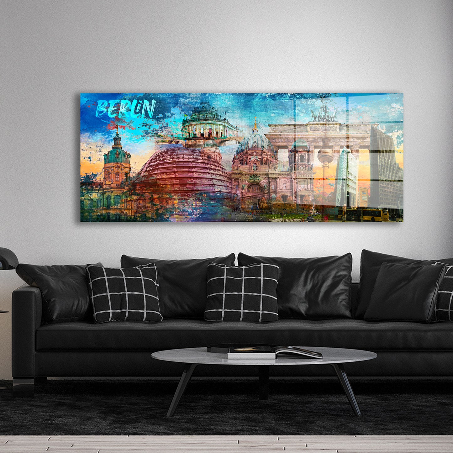 Berlin Pop Art Architektur Acrylglasbild Wandbild Bild Wanddeko Wohnzimmer XL