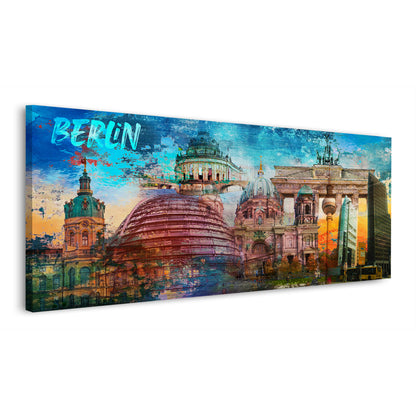 Berlin Pop Art Architektur Leinwandbild Wandbild Kunstdruck XL Wanddeko