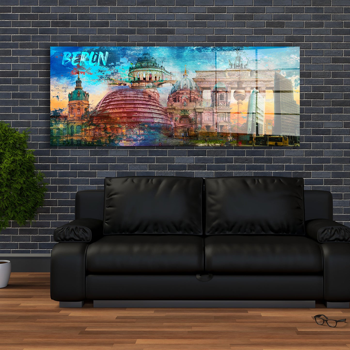 Berlin Pop Art Architektur Acrylglasbild Wandbild Bild Wanddeko Wohnzimmer XL