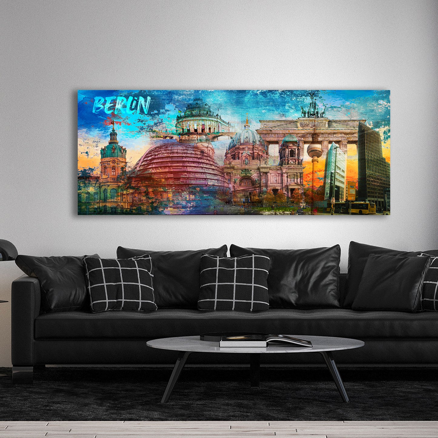 Berlin Pop Art Architektur Leinwandbild Wandbild Kunstdruck XL Wanddeko
