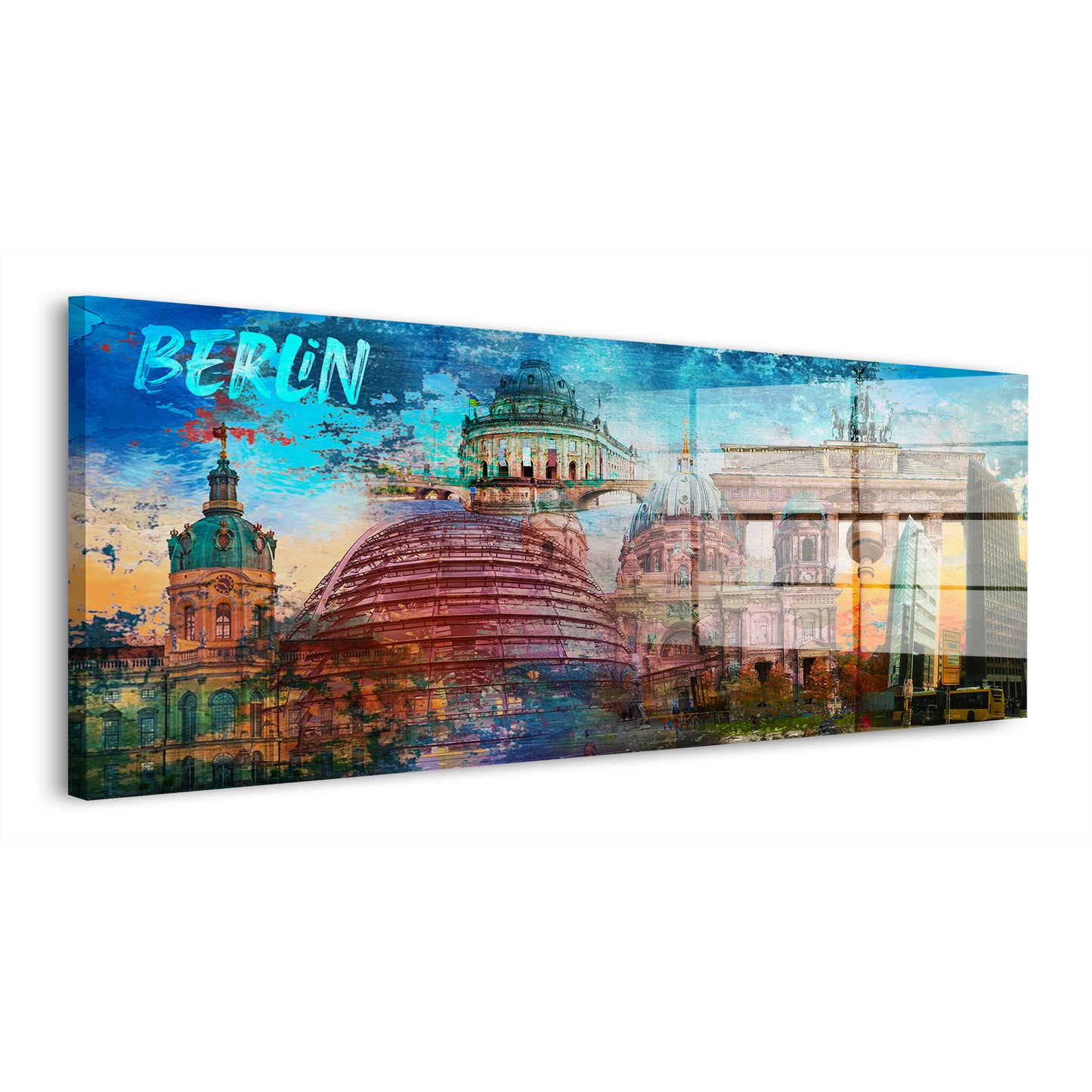 Berlin Pop Art Architektur Acrylglasbild Wandbild Bild Wanddeko Wohnzimmer XL