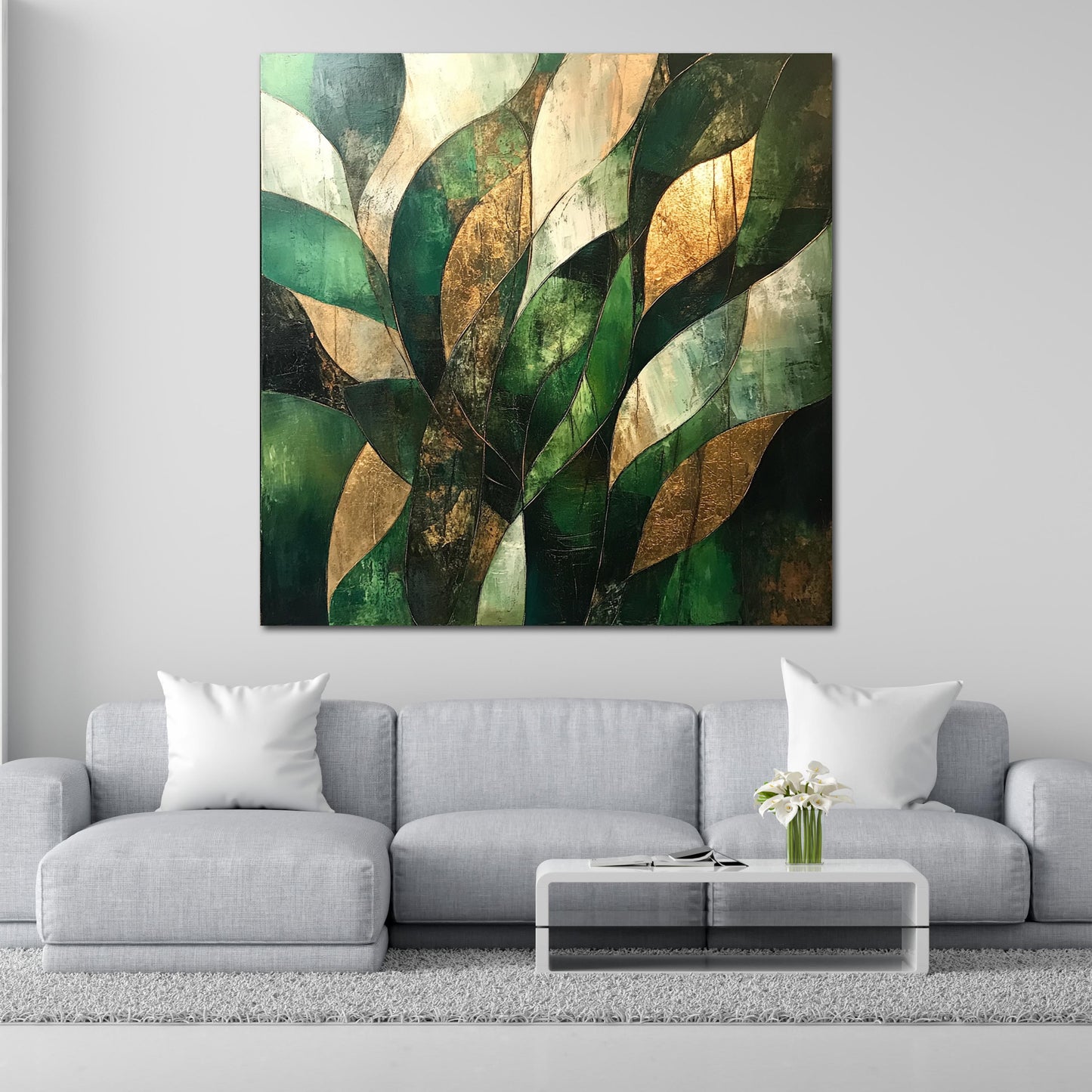 Blattstruktur abstrakt elegant Leinwandbild Wandbild Kunstdruck XL Wanddeko