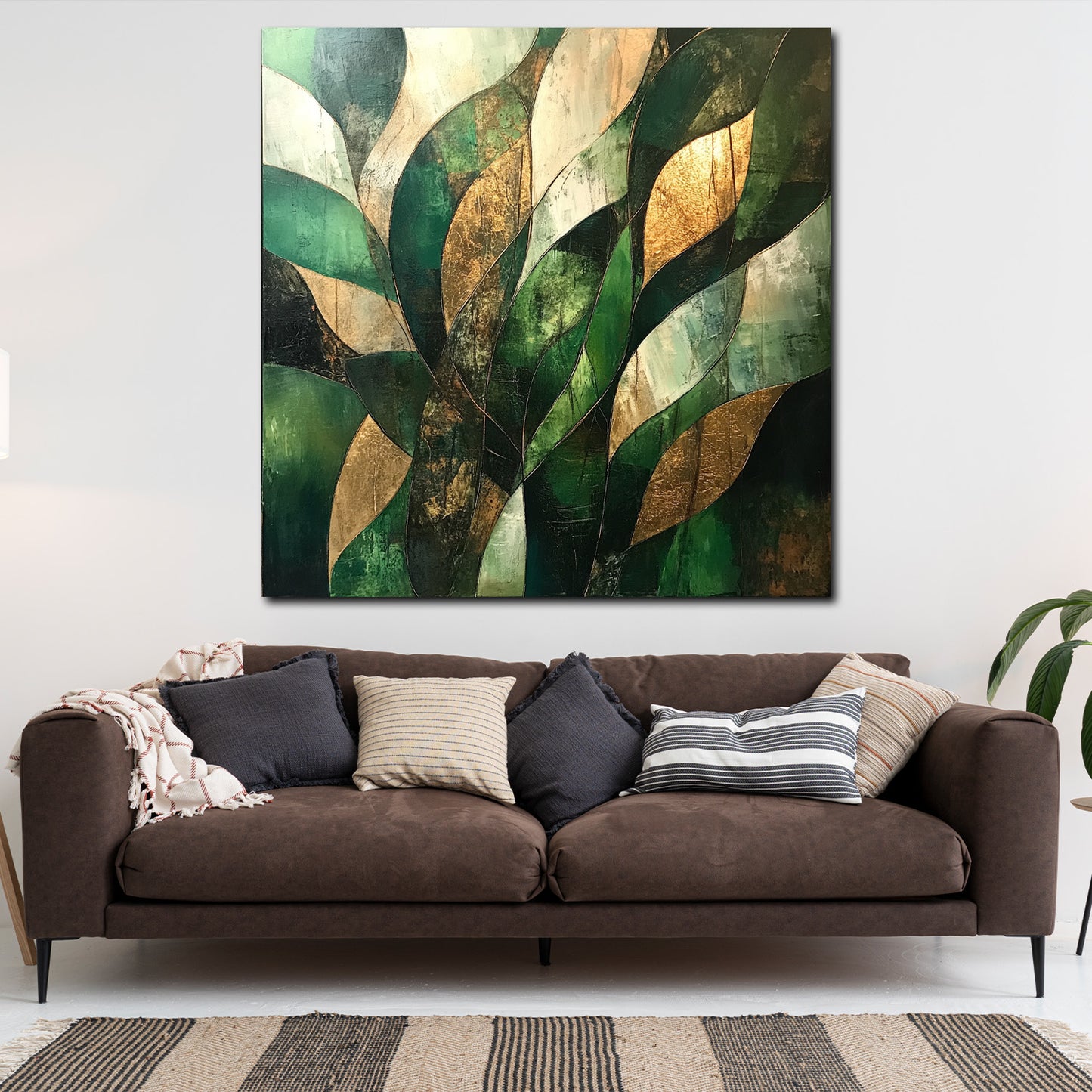 Blattstruktur abstrakt elegant Leinwandbild Wandbild Kunstdruck XL Wanddeko