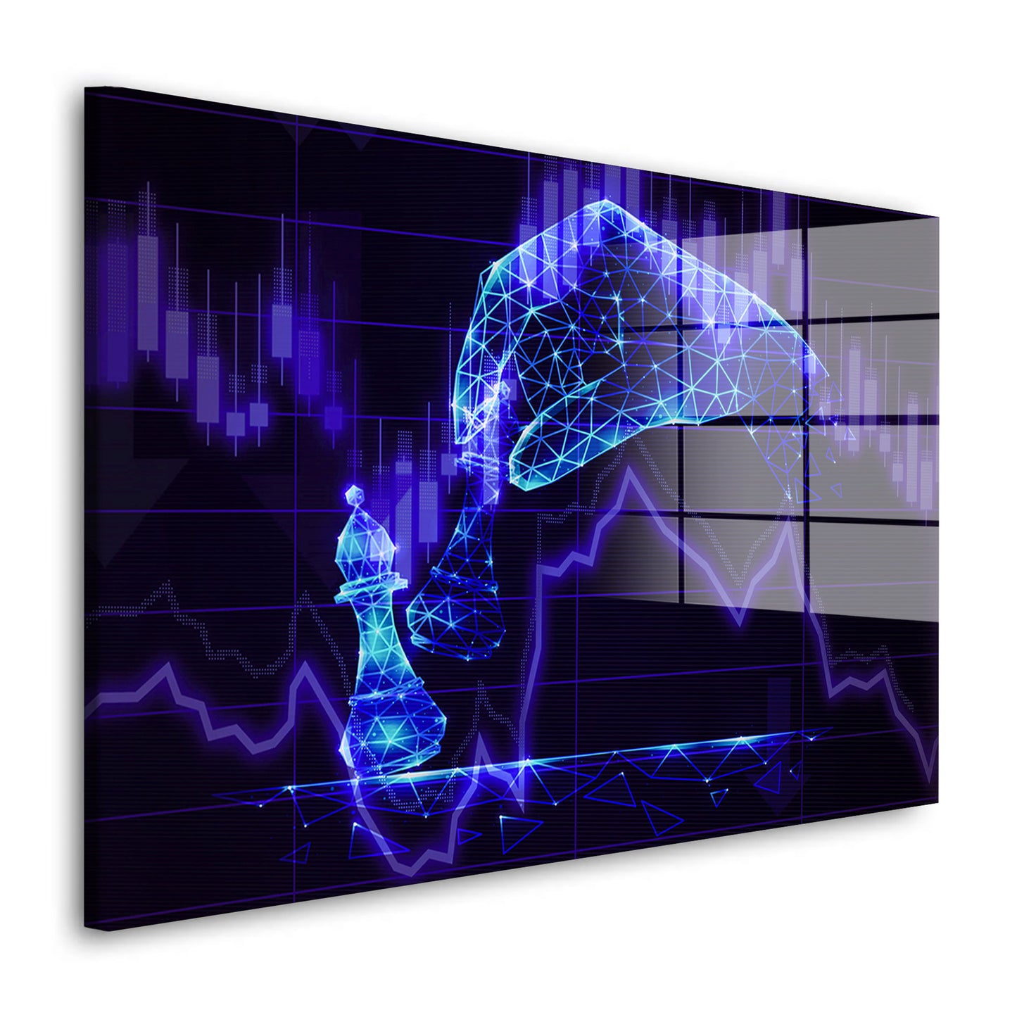 Börse Trading Blue Acrylglasbild Wandbild Bild Wanddeko Wohnzimmer XL