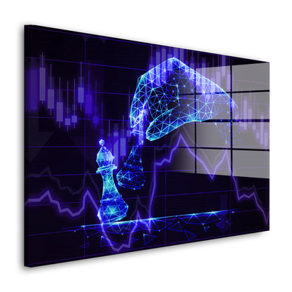 Börse Trading Blue Acrylglasbild Wandbild Bild Wanddeko Wohnzimmer XL