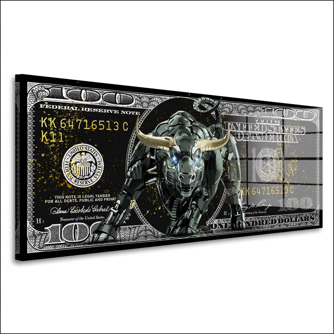 Börse Trading Bull Acrylglasbild Wandbild Bild Wanddeko Wohnzimmer XL