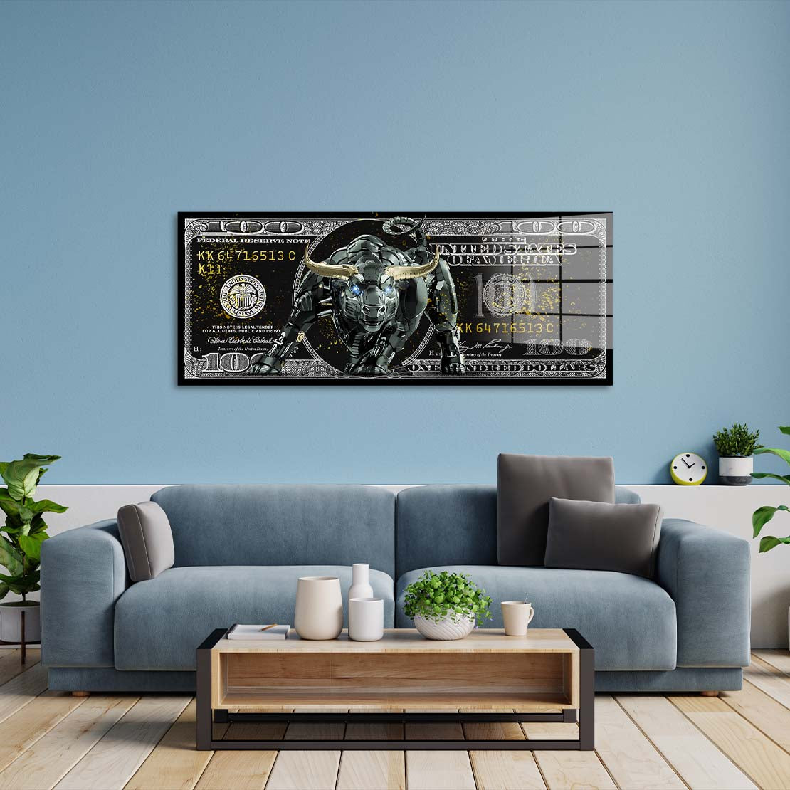 Börse Trading Bull Acrylglasbild Wandbild Bild Wanddeko Wohnzimmer XL