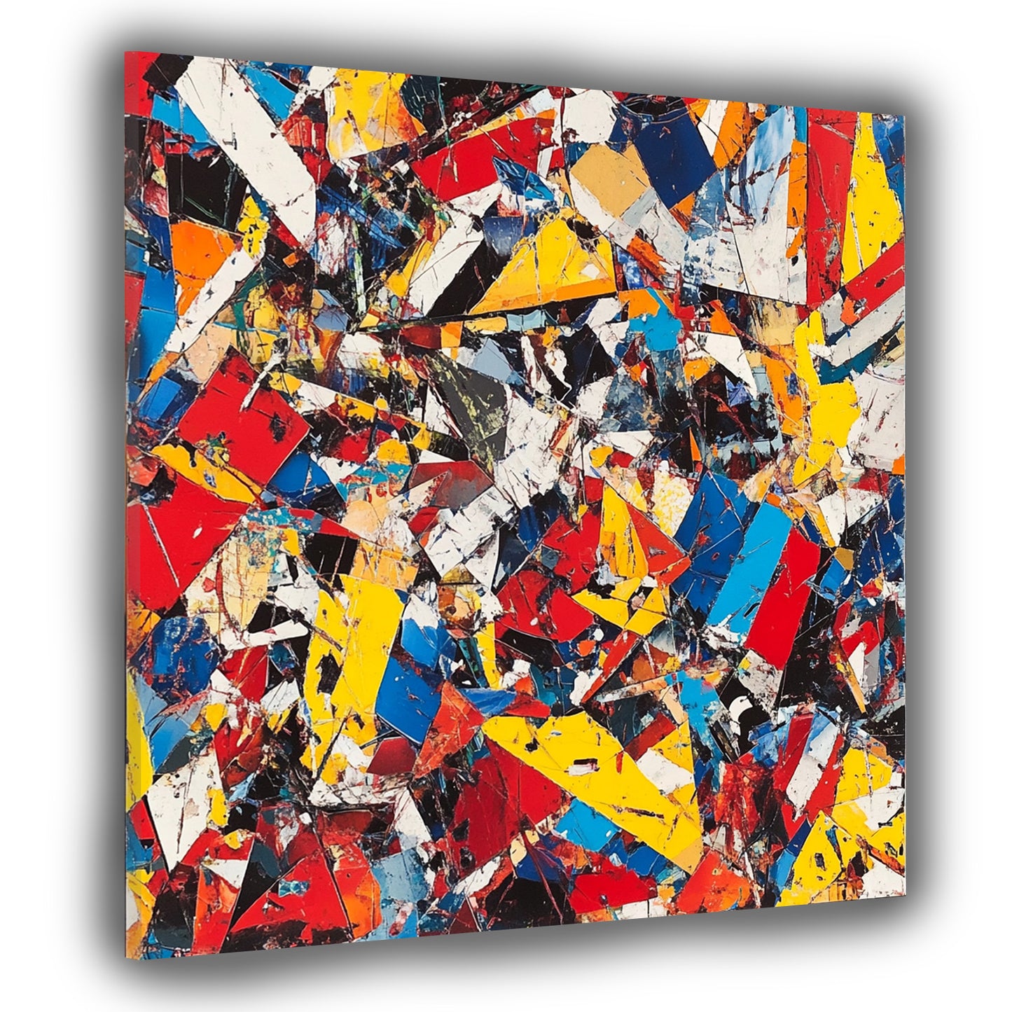 Bunte Splitter abstrakt Chaos Leinwandbild Wandbild Kunstdruck XL Wanddeko