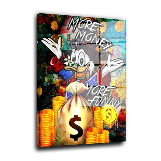 Comic Dagobert More Money Acrylglasbild Wandbild Bild Wanddeko Wohnzimmer XL