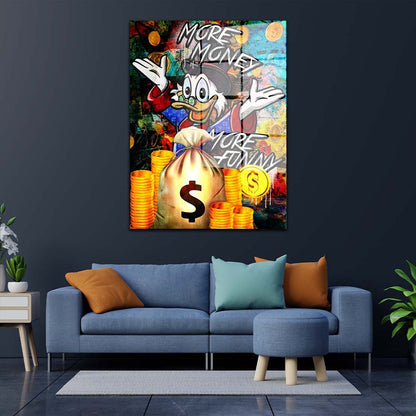Comic Dagobert More Money Acrylglasbild Wandbild Bild Wanddeko Wohnzimmer XL